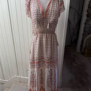 Ulla Johnson Bohemian Print V-Neck Dress